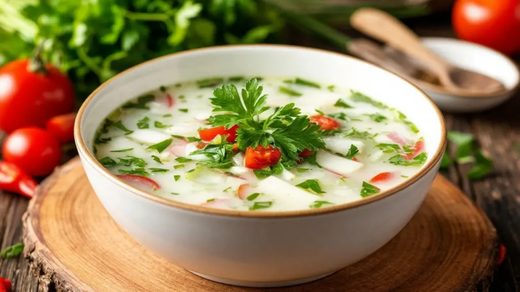 Лёгкий и вкусный холодник с молодой свёклой и курицей вместо окрошки в адскую жару