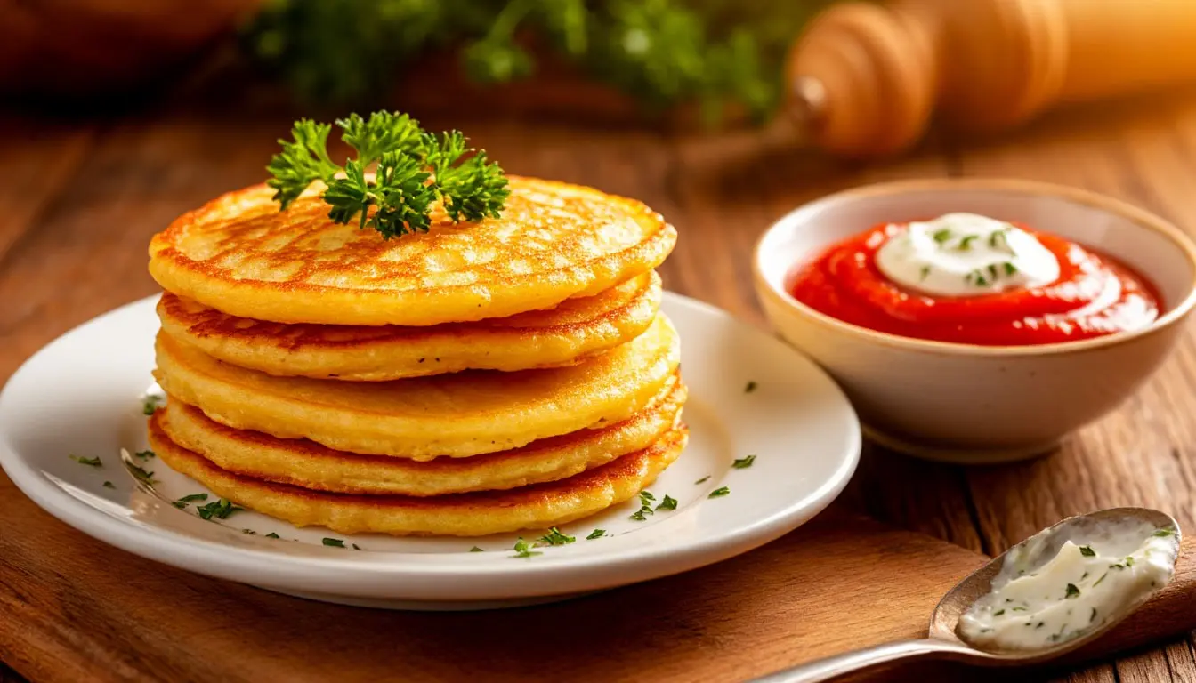 Не зразы и не драники: готовлю картофельные блины с молоком и подаю их с томатным соусом